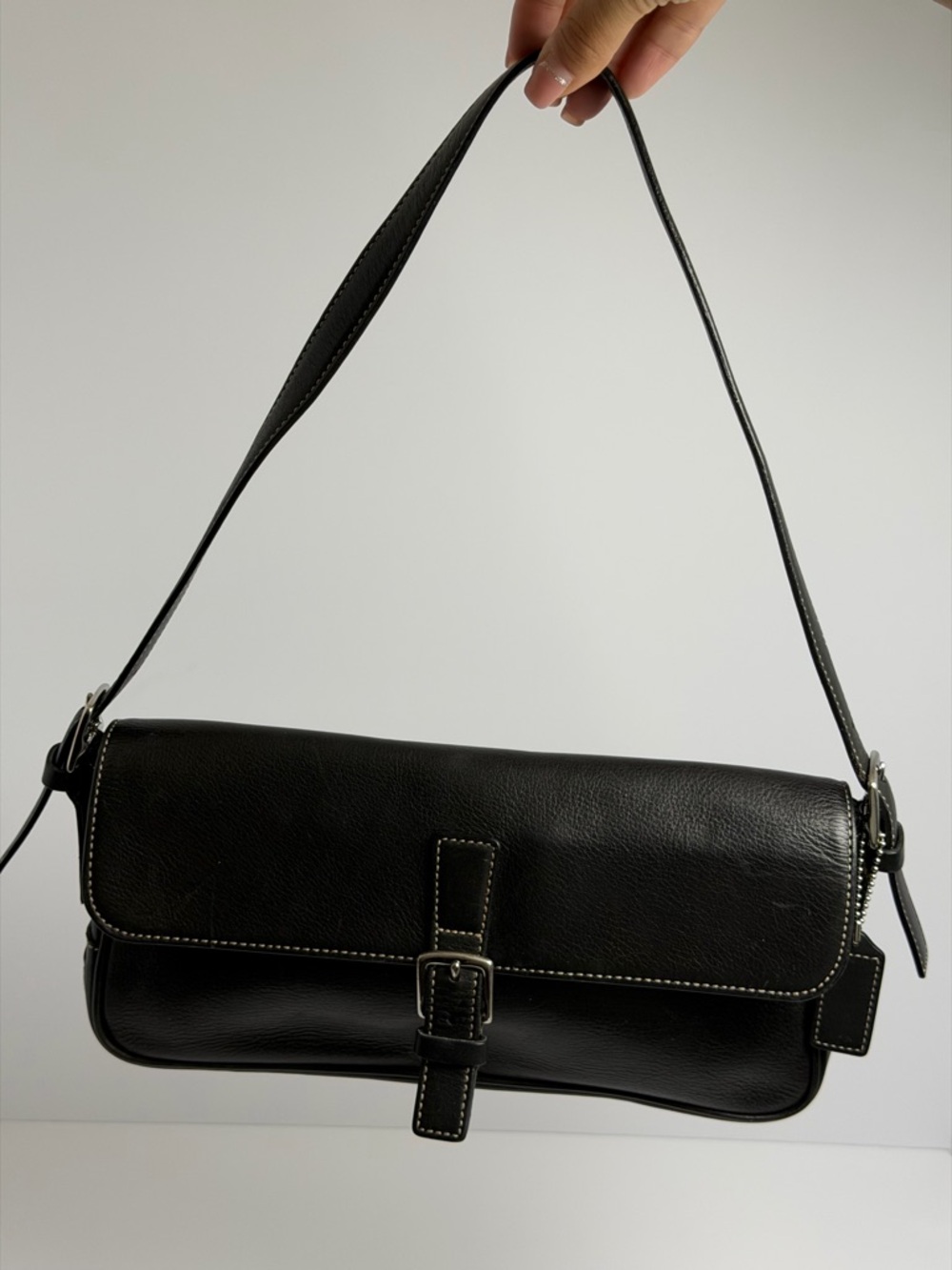 Coach Y2K Hampton East West Black Leather Shoulder Bag - Picture 6 of 13